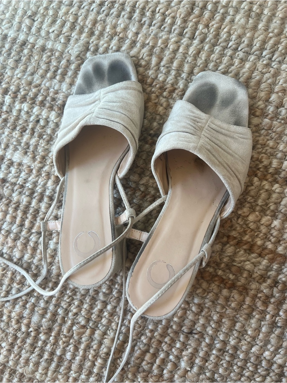 Women's Lace-Up Open-Toe Heels in Tan